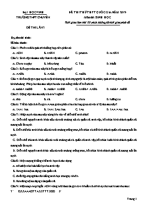 Đề thi THPT Quốc gia môn Sinh học năm 2019 lần 3 - Đại học Vinh